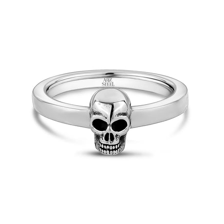 Men Ring - Stainless Steel Skull Head Band Ring