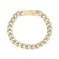 Mens Steel Bracelets - 11mm Gold Two Tone Steel Cuban Link Bracelet