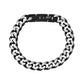 Mens Steel Bracelets - 11mm Black Two Tone Steel Cuban Link Bracelet