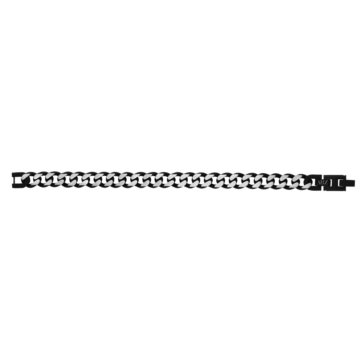 Mens Steel Bracelets - 11mm Black Two Tone Steel Cuban Link Bracelet