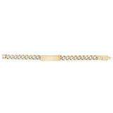 Mens Steel Bracelets - 11mm Gold Two Tone Steel Engravable Cuban Link ID Bracelet