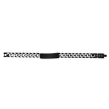 Mens Steel Bracelets - 11mm Black Two Tone Steel Engravable Cuban Link ID Bracelet