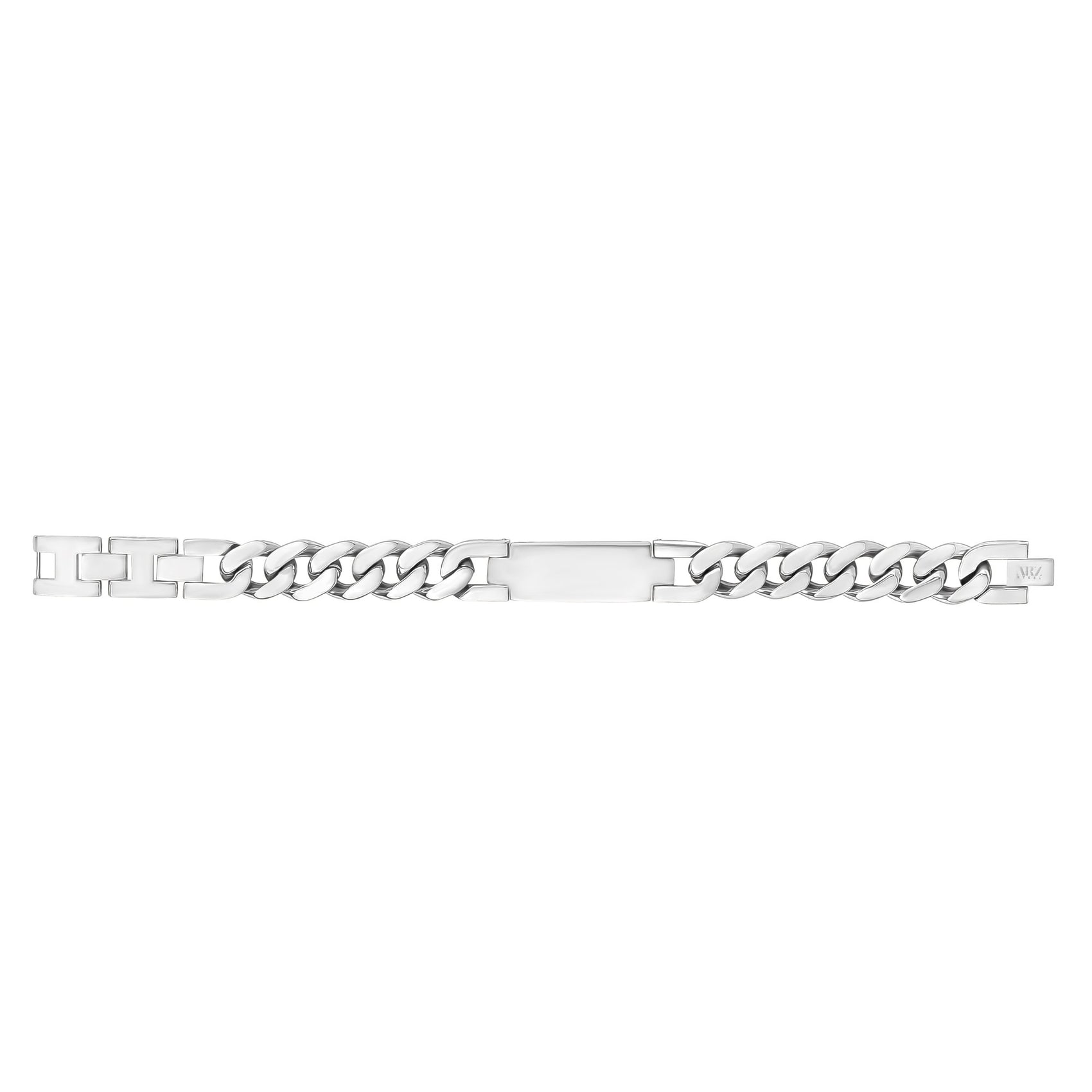 Mens Steel Bracelets - 14mm Bulky Steel Cuban Link ID Engravable Bracelet
