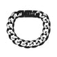 Mens Steel Bracelets - 14mm Black Two Tone Steel Chunky Cuban Link Bracelet