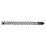 Mens Steel Bracelets - 14mm Black Two Tone Steel Chunky Cuban Link Bracelet