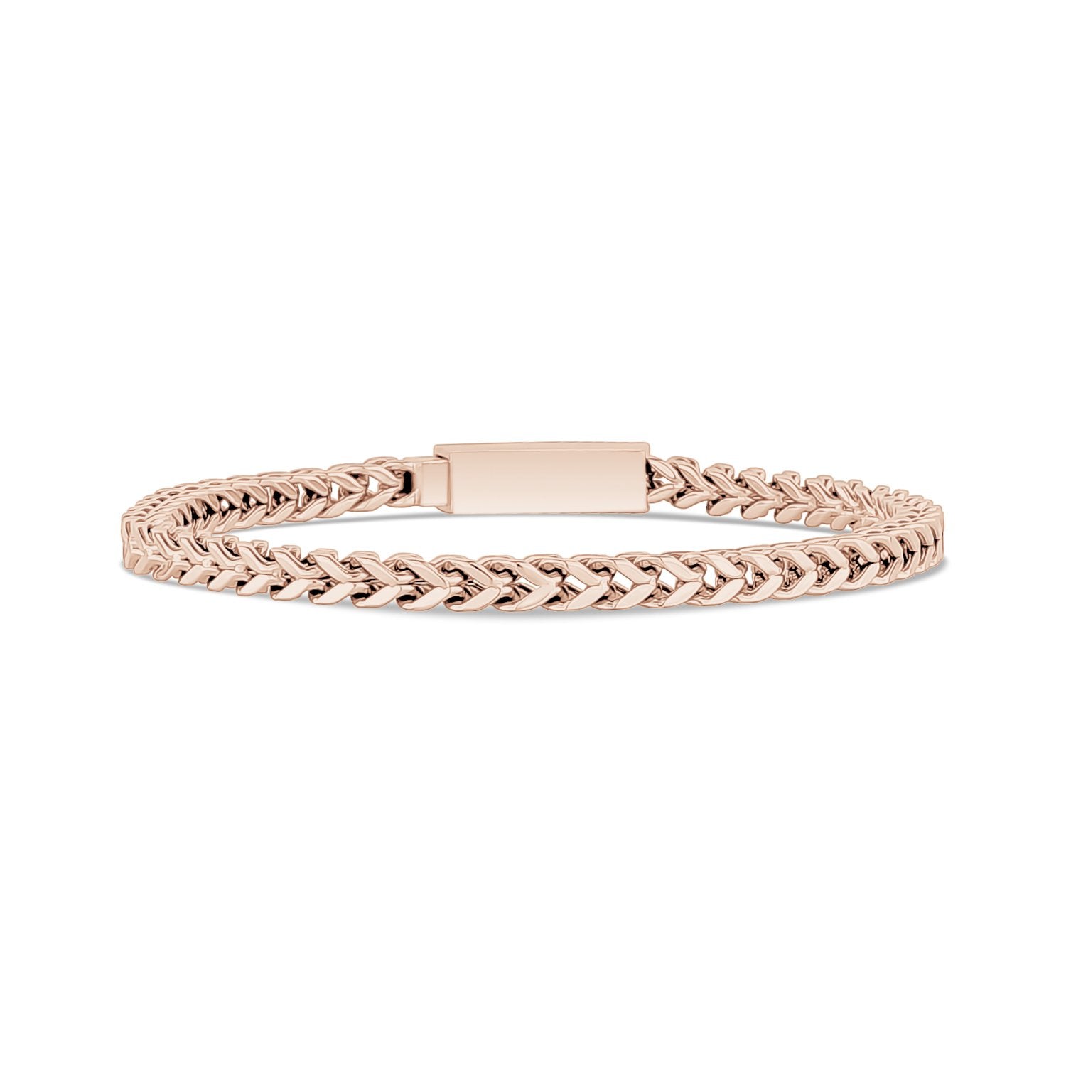 High-quality stainless steel Franco link bracelet with a modern, streamlined appearance