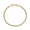 Mens Steel Bracelets - 4mm Twisted Rope Gold Steel Chain Bracelet