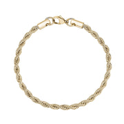 Mens Steel Bracelets - 4mm Twisted Rope Gold Steel Chain Bracelet