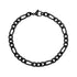 Mens Steel Bracelets - 5mm Black Steel Figaro Link Bracelet