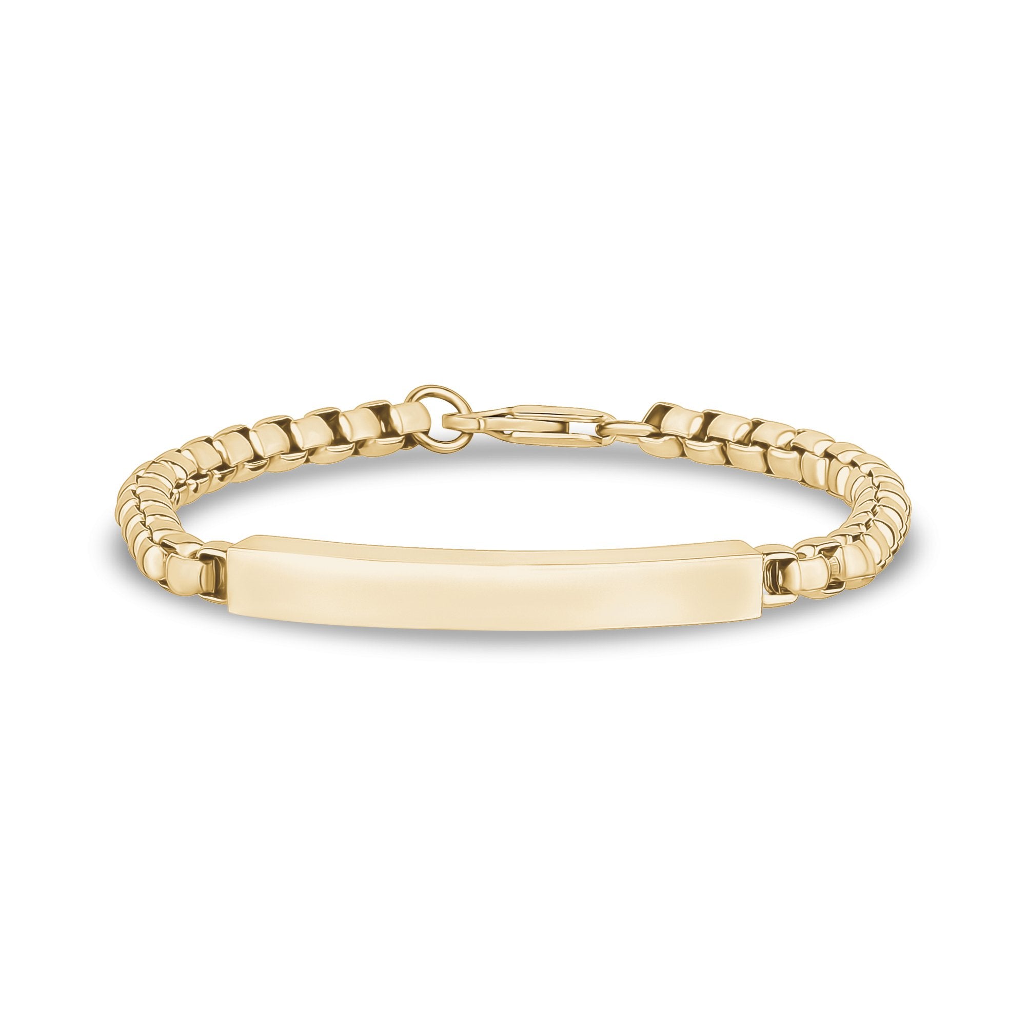 Mens 5mm Round Box Engravable Stainless Steel ID Bracelet – The
