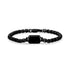 Mens Steel Bracelets - 5mm Black Round Box Engravable ID Tag Bracelet