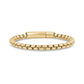 Gold men's box link bracelet with polished links and secure clasp