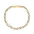 Mens Steel Bracelets - 5mm Gold Two Tone Steel Thin Cuban Link Bracelet