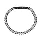 Mens Steel Bracelets - 5mm Black Two Tone Steel Thin Cuban Link Bracelet