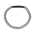 Mens Steel Bracelets - 5mm Black Two Tone Steel Thin Cuban Link Bracelet