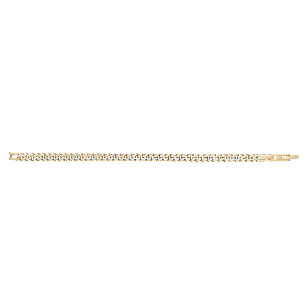 Mens Steel Bracelets - 5mm Gold Two Tone Steel Thin Cuban Link Bracelet