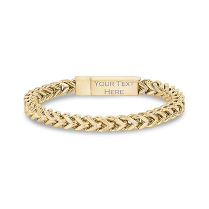 Men’s stylish 6mm Franco link bracelet with a reflective stainless steel chain and secure clasp  