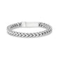 Close-up of a 6mm stainless steel Franco link bracelet for men with a polished finish  