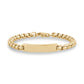 Mens Steel Bracelets - 6mm Round Box Engravable ID Gold Bracelet