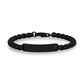 Mens Steel Bracelets - 6mm Round Box Engravable ID Black Bracelet