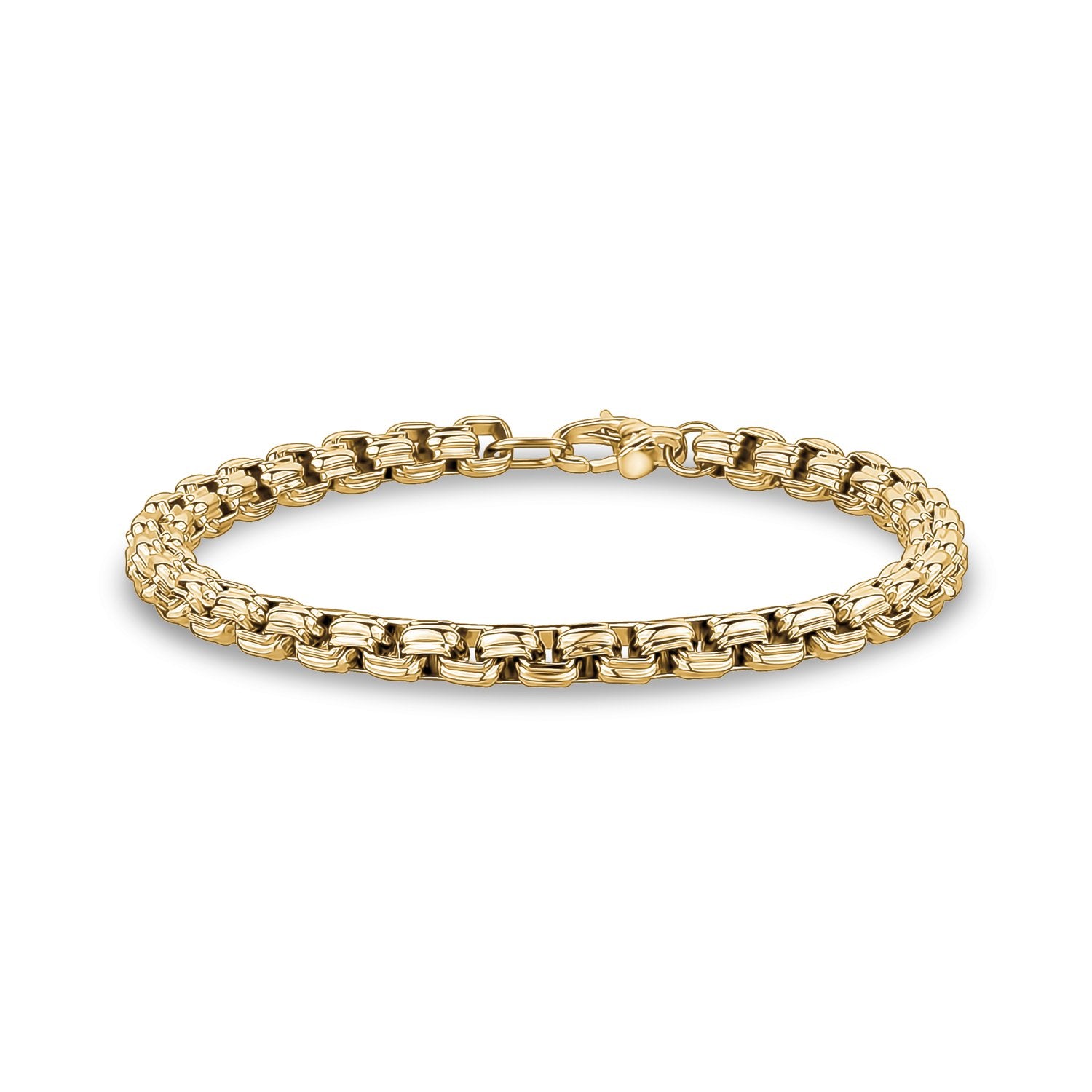 6mm Round Box Designed Link Bracelet - Mens Steel Bracelets - The Steel Shop