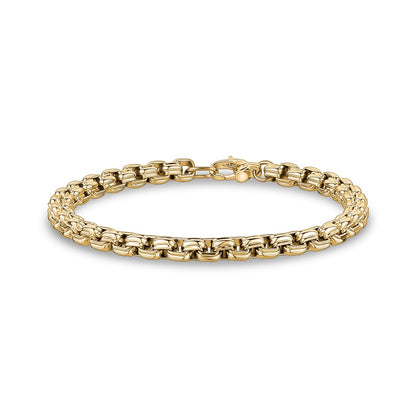 6mm Round Box Designed Link Bracelet - Mens Steel Bracelets - The Steel Shop