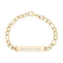Mens Steel Bracelets - 7mm Gold Steel Figaro Link Engravable ID Bracelet