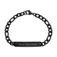 Mens Steel Bracelets - 7mm Black Steel Figaro Link Engravable ID Bracelet