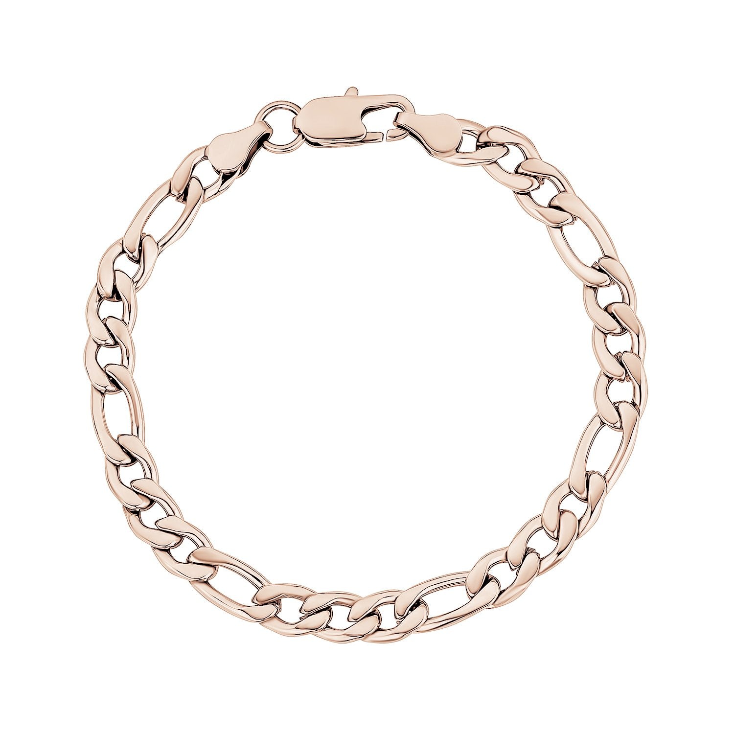 7mm Figaro Link Bracelet - Mens Steel Bracelets - The Steel Shop