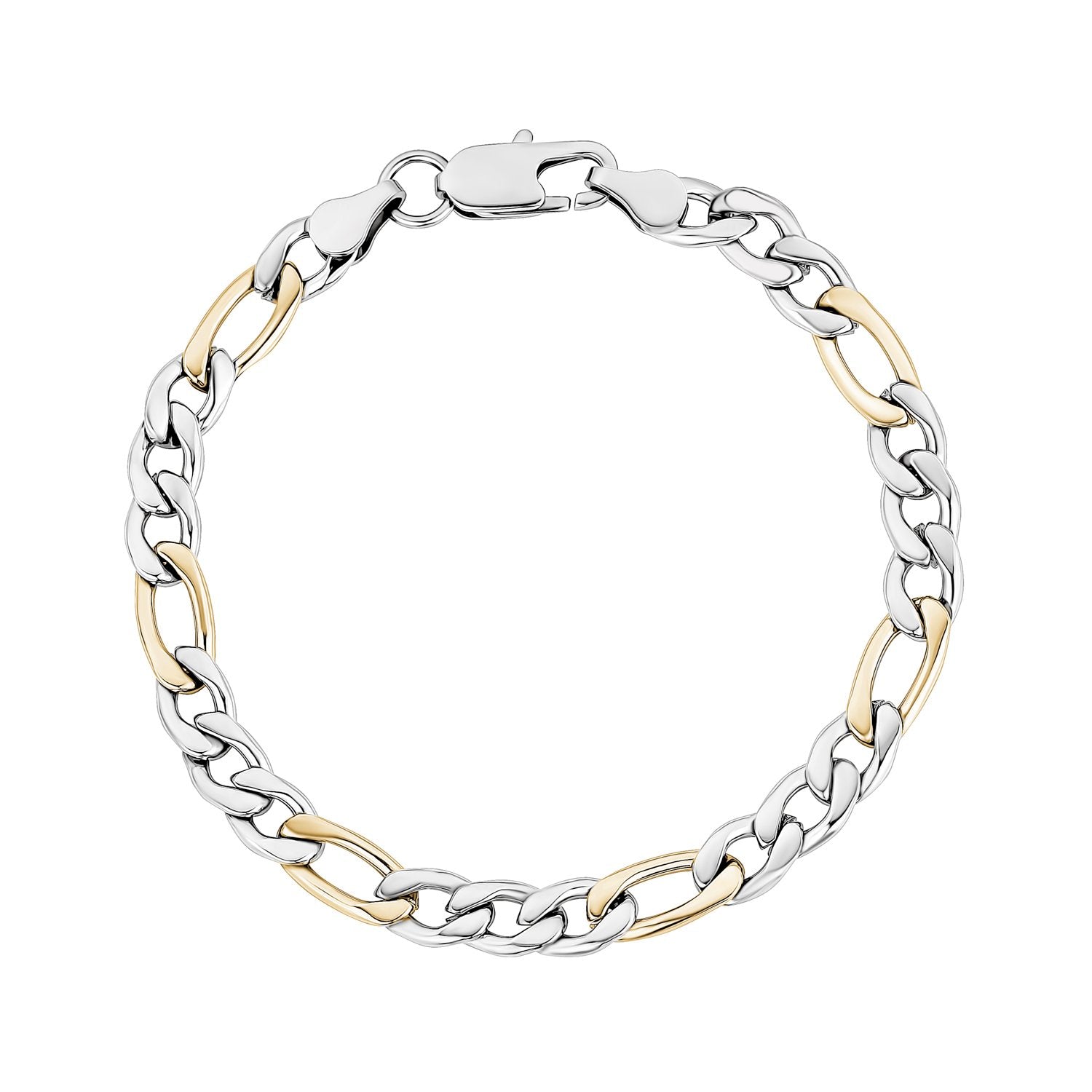 7mm Figaro Link Bracelet - Mens Steel Bracelets - The Steel Shop