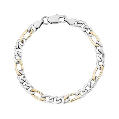 7mm Figaro Link Bracelet - Mens Steel Bracelets - The Steel Shop