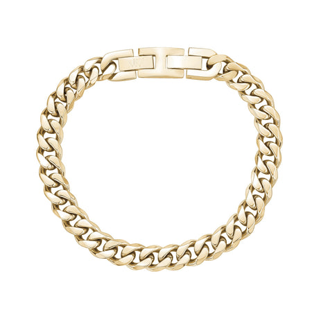 Mens Steel Bracelets - 8mm Gold Stainless Steel Cuban Link Bracelet