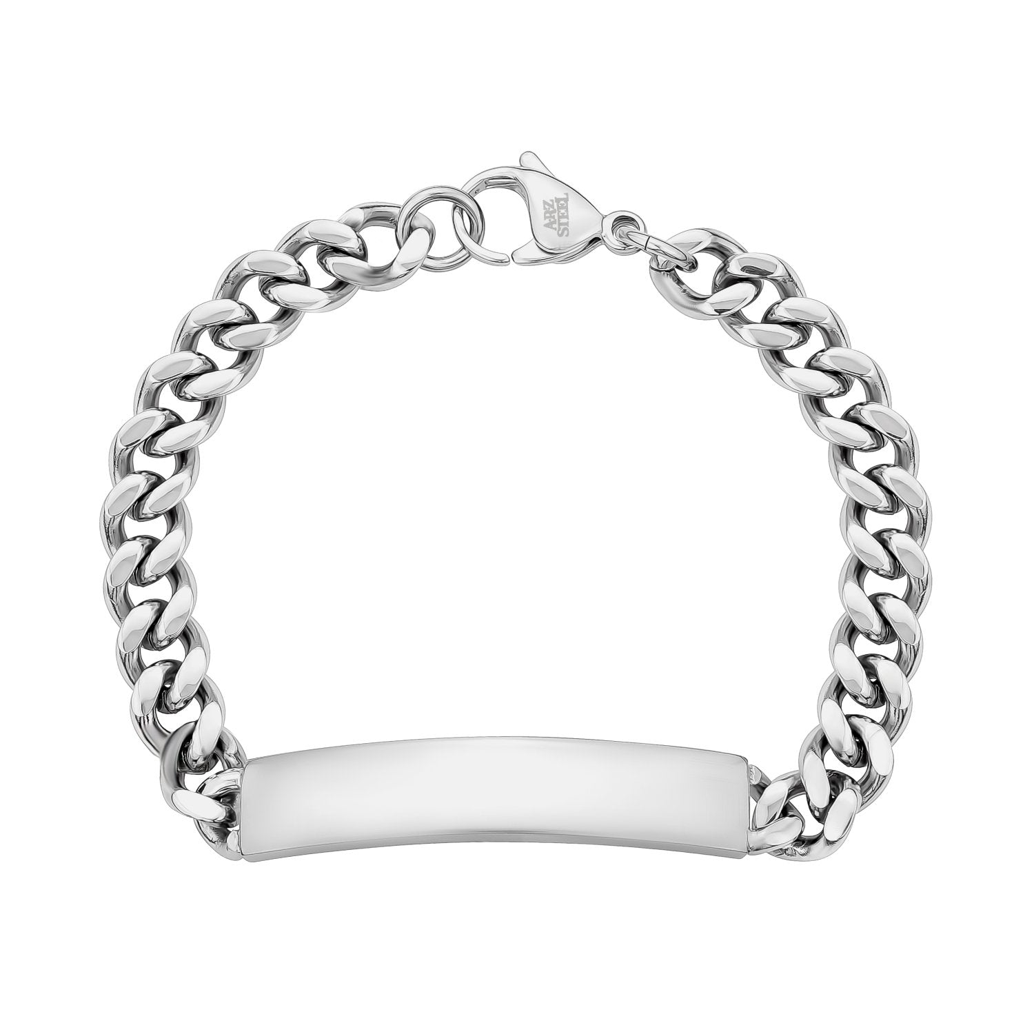 8mm Stainless Steel Cuban Link Engravable ID Bracelet Gift for