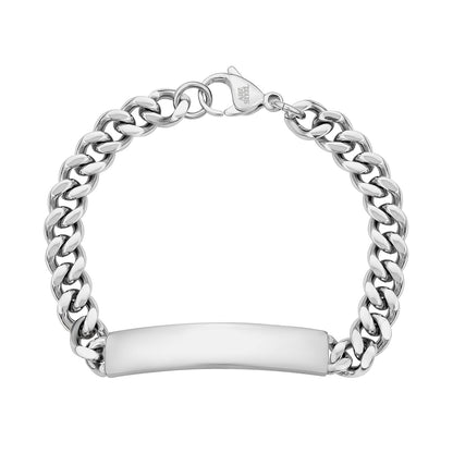 8mm Cuban Link ID Bracelet - Mens Steel Bracelets - The Steel Shop