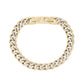 Mens Steel Bracelets - 8mm Gold Two Tone Steel Cuban Link Bracelet