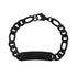 Mens Steel Bracelets - 9mm Black Stainless Steel Figaro Link Engravable ID Bracelet