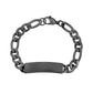 Mens Steel Bracelets - 9mm Gun Metal Stainless Steel Figaro Link Engravable ID Bracelet