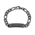 Mens Steel Bracelets - 9mm Gun Metal Stainless Steel Figaro Link Engravable ID Bracelet