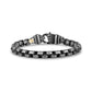 Mens Steel Bracelets - Antiqued Steel Round Box Link Bracelet
