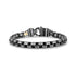 Mens Steel Bracelets - Antiqued Steel Round Box Link Bracelet