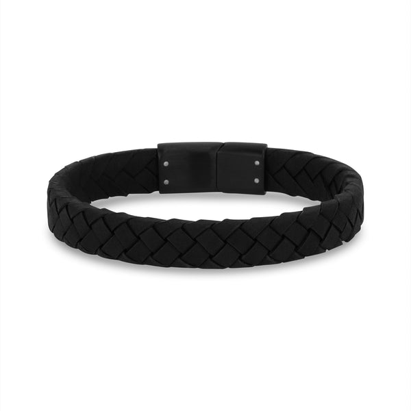 The OH Monogram, Black Double Wrap Leather Bracelet – Outhouse Jewellery