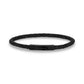 Mens Steel Leather Bracelets - 4mm Black Leather Engravable Bracelet