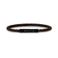Mens Steel Leather Bracelets - 4mm Engravable Dark Brown Leather Bracelet