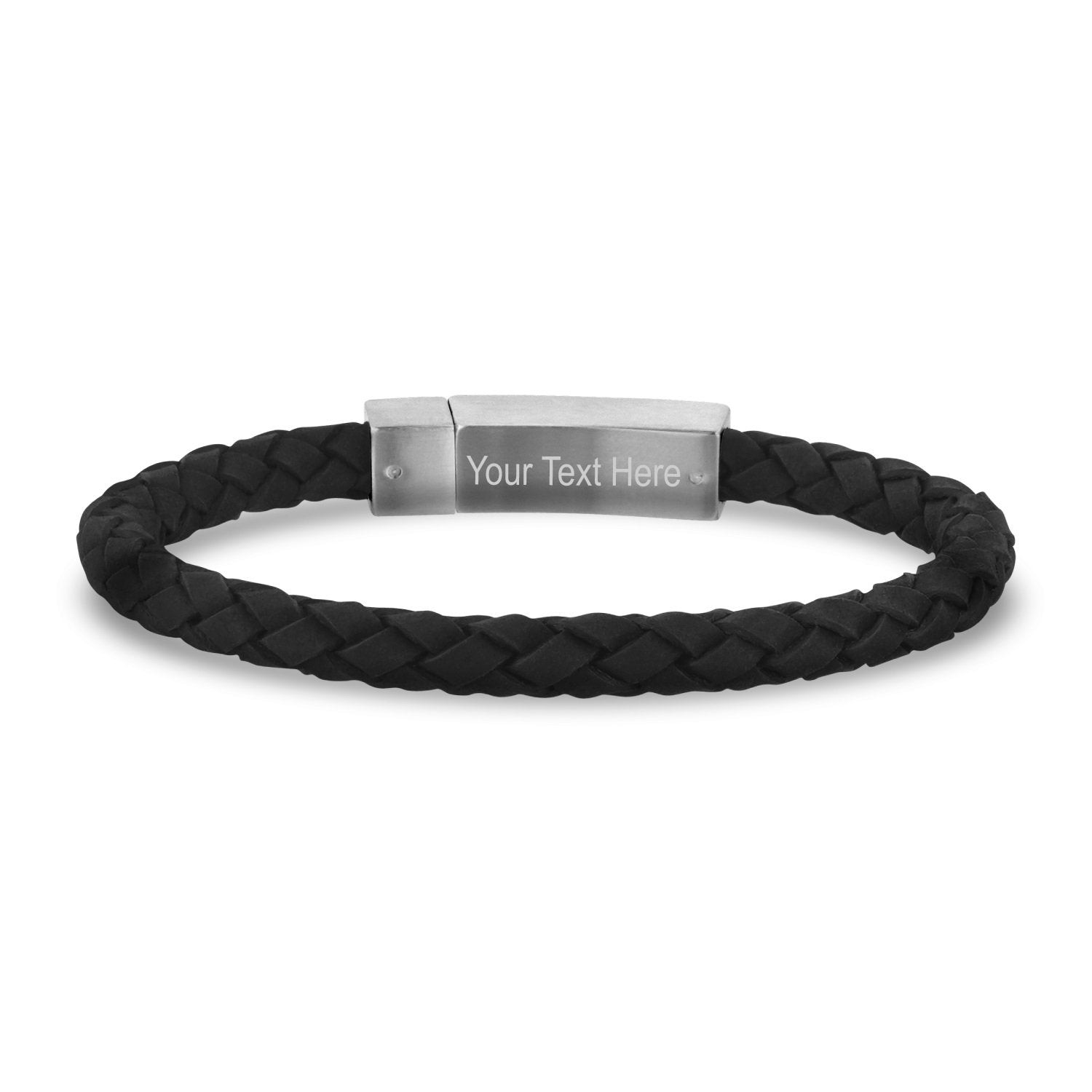 Black Leather Matte Clasp Bracelet | 6MM - Mens Steel Leather Bracelets - The Steel Shop