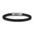 Black Leather Matte Clasp Bracelet | 6MM - Mens Steel Leather Bracelets - The Steel Shop