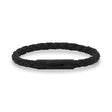 Mens Steel Leather Bracelets - 6mm Black Leather Bracelet