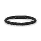 Mens Steel Leather Bracelets - 6mm Black Leather Bracelet
