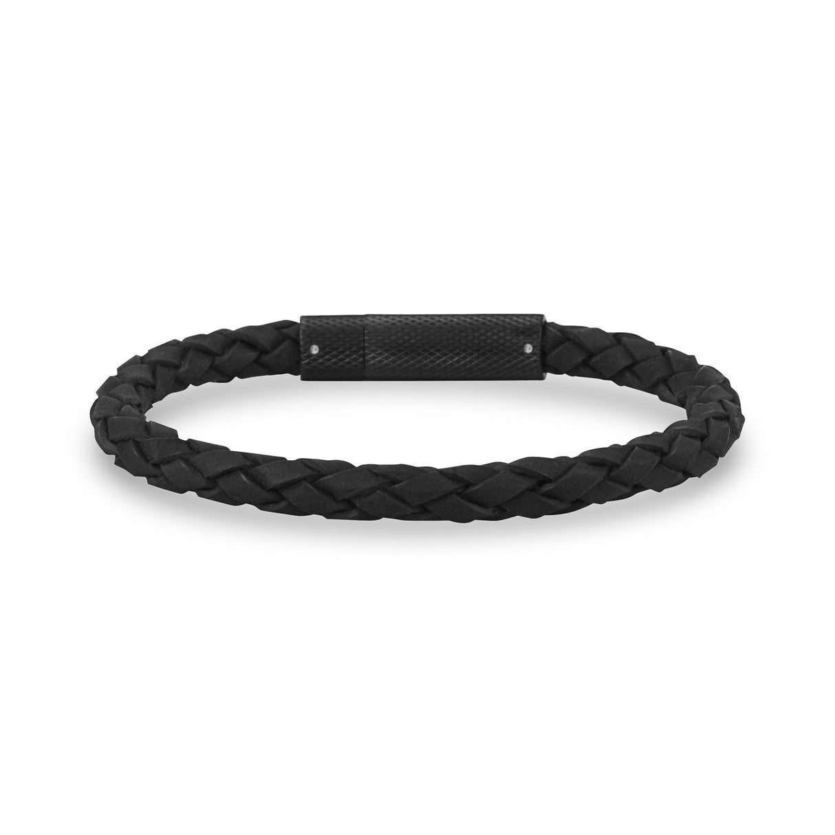 6mm matte Black stainless steel clasp Black and brown leather bracelet