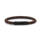Mens Steel Leather Bracelets - 6mm Brown Leather Bracelet