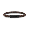 Mens Steel Leather Bracelets - 6mm Brown Leather Bracelet